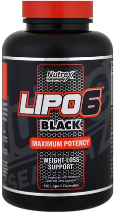 Lipo 6 Black, Maximum Potency, 120 Liquid Capsules by Nutrex Research Labs, 減肥，飲食，運動 HK 香港