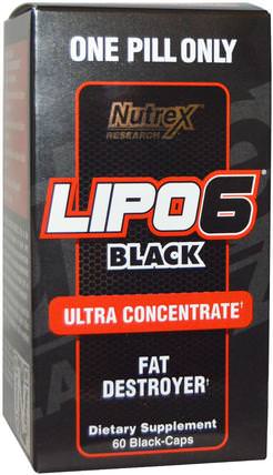 Lipo 6 Black Ultra Concentrate, 60 Black-Caps by Nutrex Research Labs, 減肥，飲食，脂肪燃燒器 HK 香港