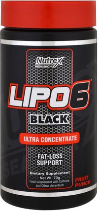 Lipo 6 Black, Ultra Concentrate, Fruit Punch, 70 g by Nutrex Research Labs, 減肥，飲食，運動 HK 香港