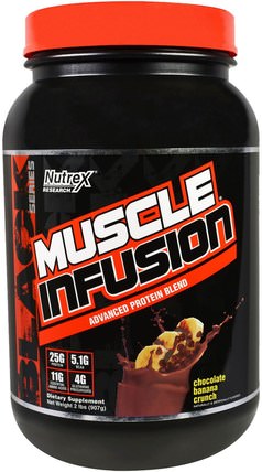 Muscle Fusion, Advanced Protein Blend, Chocolate Banana Crunch, 2 lbs (907 g) by Nutrex Research Labs, 健康 HK 香港