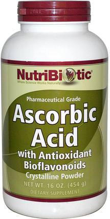 Ascorbic Acid with Antioxidant Bioflavonoids, Crystalline Powder, 16 oz (454 g) by NutriBiotic, 維生素，維生素c，維生素c抗壞血酸 HK 香港