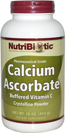 Calcium Ascorbate, Crystalline Powder, 16 oz (454 g) by NutriBiotic, 補充劑，礦物質，抗壞血酸鈣 HK 香港