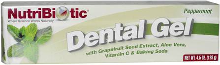 Dental Gel, Peppermint, 4.5 oz (128 g) by NutriBiotic, 洗澡，美容，牙膏，口腔牙齒護理，牙齦薄荷糖 HK 香港