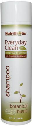 Everyday Clean, Shampoo, Botanical Blend, 10 fl oz (296 ml) by NutriBiotic, 洗澡，美容，洗髮水，頭髮，頭皮，護髮素 HK 香港