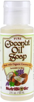 Pure Coconut Oil Soap, Lavender & Mint, 2 fl oz (59 ml) by NutriBiotic, 洗澡，美容，肥皂 HK 香港