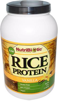 Raw Rice Protein, Vanilla, 3 lb (1.36 kg) by NutriBiotic, 補充劑，蛋白質，大米蛋白粉 HK 香港