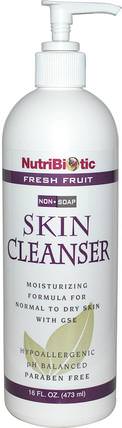 Skin Cleanser, Fresh Fruit, Non-Soap, 16 fl oz (473 ml) by NutriBiotic, 洗澡，美容，沐浴露 HK 香港