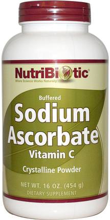 Sodium Ascorbate, Crystalline Powder, 16 oz (454 g) by NutriBiotic, 維生素，維生素C，維生素C粉和晶體，補充劑，礦物質，鈉 HK 香港