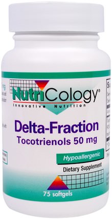 Delta-Fraction, Tocotrienols, 50 mg, 75 Softgels by Nutricology, 維生素，維生素E，維生素E生育三烯酚 HK 香港