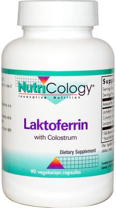 Laktoferrin, with Colostrum, 90 Veggie Caps by Nutricology, 補充劑，乳鐵蛋白，牛製品，初乳 HK 香港