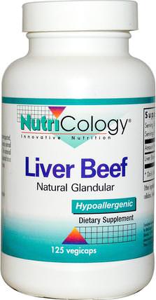 Liver Beef, Natural Glandular, 125 Veggie Caps by Nutricology, 補品，肝臟產品，乾燥肝臟 HK 香港