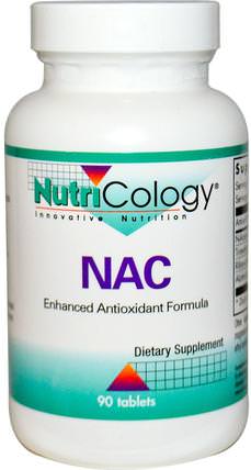 NAC, 90 Tablets by Nutricology, 補充劑，氨基酸，nac（n乙酰半胱氨酸） HK 香港