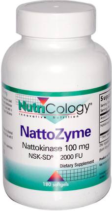 NattoZyme, Nattokinase, 100mg, 180 Softgels by Nutricology, 補充劑，納豆激酶，健康，血壓 HK 香港