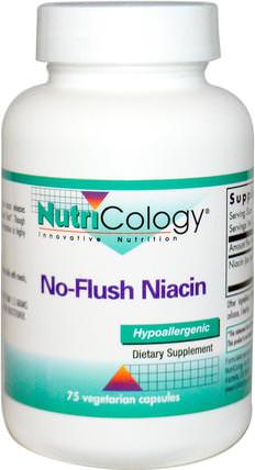 No-Flush Niacin, 75 Veggie Caps by Nutricology, 維生素，維生素B，維生素b3，菸酸沖洗 HK 香港