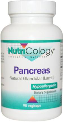 Pancreas, Natural Glandular (Lamb), 90 Veggie Caps by Nutricology, 補品，胰腺 HK 香港