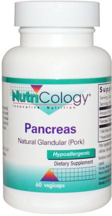 Pancreas, Natural Glandular (Pork), 60 Vegicaps by Nutricology, 補品，胰腺 HK 香港