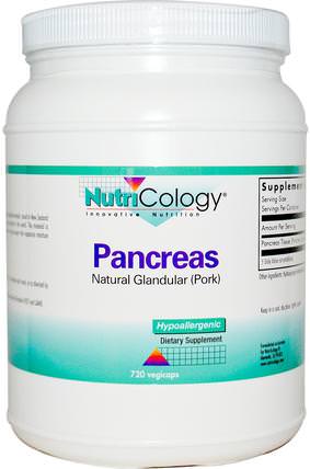Pancreas, Natural Glandular (Pork), 720 Vegicaps by Nutricology, 補品，胰腺 HK 香港