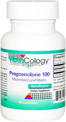 Pregnenolone 100, 60 Scored Tablets by Nutricology, 補充劑，孕烯醇酮100毫克 HK 香港