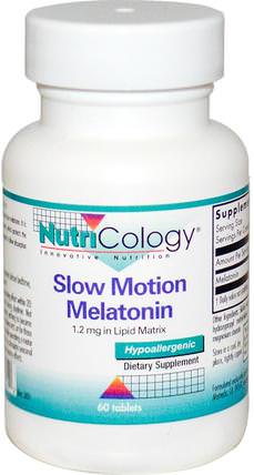 Slow Motion Melatonin, 60 Tablets by Nutricology, 補充劑，睡眠，褪黑激素 HK 香港