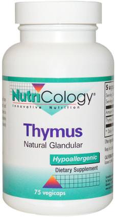 Thymus, 75 Veggie Caps by Nutricology, 補充劑，胸腺，感冒和病毒，免疫系統 HK 香港
