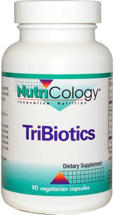 TriBiotics, 90 Veggie Caps by Nutricology, 補充劑，益生菌，穩定益生菌，草藥，青蒿素 HK 香港