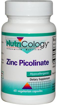 Zinc Picolinate, 60 Veggie Caps by Nutricology, 補品，礦物質，鋅 HK 香港