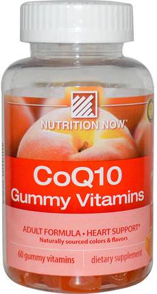 CoQ10 Gummy Vitamins, Peach Flavor, 60 Gummy Vitamins by Nutrition Now, 補充劑，輔酶q10，coq10，熱敏產品 HK 香港
