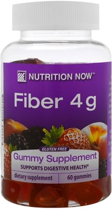 Fiber, Natural Peach, Strawberry and Blackberry Flavors, 60 Gummies by Nutrition Now, 補充劑，纖維，熱敏產品 HK 香港