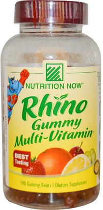 Rhino Gummy Multi-Vitamin, 190 Gummy Bears by Nutrition Now, 熱敏感產品，維生素，多種維生素gummies HK 香港