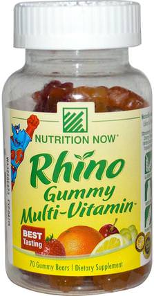 Rhino, Gummy Multi-Vitamin, 70 Gummy Bears by Nutrition Now, 維生素，多種維生素，兒童多種維生素，熱敏性產品 HK 香港