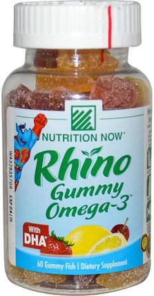 Rhino Gummy Omega-3, with DHA, 60 Gummy Fish by Nutrition Now, 熱敏感產品，補充劑，歐米茄369 gummies HK 香港
