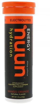 Energy, Effervescent Electrolyte & Caffeine Supplement, Mango Orange, 10 Tablets by Nuun, 運動，電解質飲料補水 HK 香港