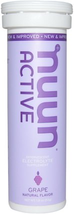 Active, Effervescent Electrolyte Supplement, Grape, 10 Tablets by Nuun, 運動，電解質飲料補水 HK 香港