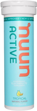 Active, Effervescent Electrolyte Supplement, Tropical, 10 Tablets by Nuun, 運動，電解質飲料補水 HK 香港
