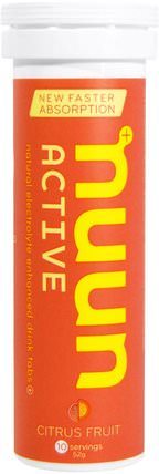 Active, Natural Electrolyte Enhanced Drink Tabs, Citrus Fruit, 10 Tablets by Nuun, 運動，電解質飲料補水 HK 香港