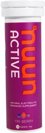 Active, Natural Electrolyte Enhanced Supplement, Tri-Berry, 10 Tablets by Nuun, 運動，電解質飲料補水 HK 香港