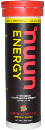 Energy, Effervescent Electrolyte & Caffeine Supplement, Cherry Limeade, 10 Tablets by Nuun, 運動，電解質飲料補水 HK 香港