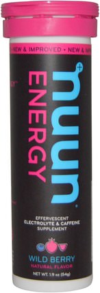 Energy, Effervescent Electrolyte & Caffeine Supplement, Wild Berry, 10 Tablets by Nuun, 運動，電解質飲料補水 HK 香港