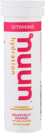 Vitamins, Hydration, Grapefruit Orange, 12 Tablets by Nuun, 運動，電解質飲料補水 HK 香港