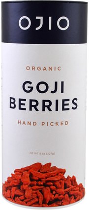 Organic Goji Berries, Hand Picked, 8 oz (227 g) by Ojio, 補品，adaptogen，乾果 HK 香港