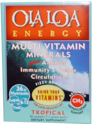 Energy, Multi Vitamin Minerals, Tropical, 30 Packets, (7.1 g) Each by Ola Loa, 維生素，液體多種維生素 HK 香港