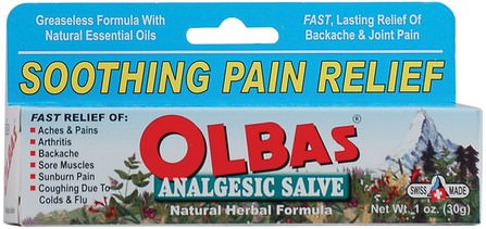 Analgesic Salve, Natural Herbal Formula, 1 oz (28 g) by Olbas Therapeutic, 草藥，草藥 HK 香港