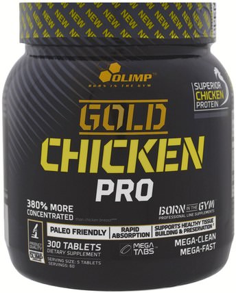 Gold Chicken Pro, 300 Tablets by Olimp, 運動，補品，蛋白質 HK 香港