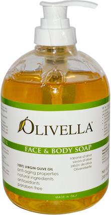 Face and Body Soap, 16.9 fl oz (500 ml) by Olivella, 洗澡，美容，肥皂，沐浴露 HK 香港