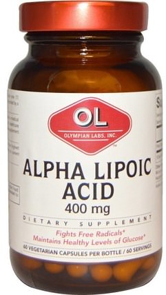 400 mg, 60 Veggie Caps by Olympian Labs Alpha Lipoic Acid, 補充劑，抗氧化劑，α硫辛酸，α硫辛酸400毫克 HK 香港