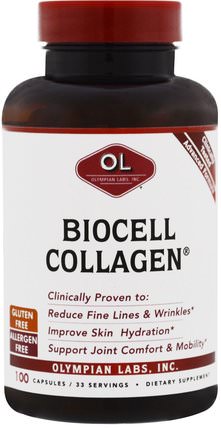 100 Capsules by Olympian Labs BioCell Collagen, 健康，骨骼，骨質疏鬆症，膠原蛋白 HK 香港