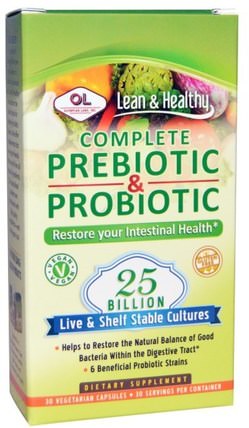 30 Vegetarian Capsules by Olympian Labs Complete Prebiotic & Probiotic, 補充劑，益生菌，穩定的益生菌 HK 香港
