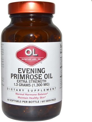 Extra Strength, 1.300 mg, 60 Softgels by Olympian Labs Evening Primrose Oil, 補充劑，efa omega 3 6 9（epa dha），月見草油 HK 香港