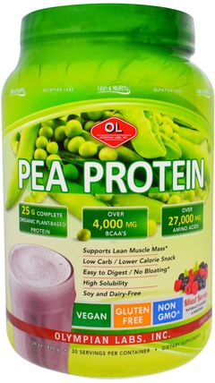 Mixed Berries, 29 oz (820 g) by Olympian Labs Pea Protein, 補充劑，蛋白質，豌豆蛋白質 HK 香港