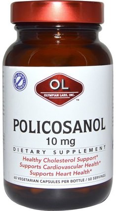 10 mg, 60 Veggie Caps by Olympian Labs Policosanol, 補充劑，多廿烷醇 HK 香港